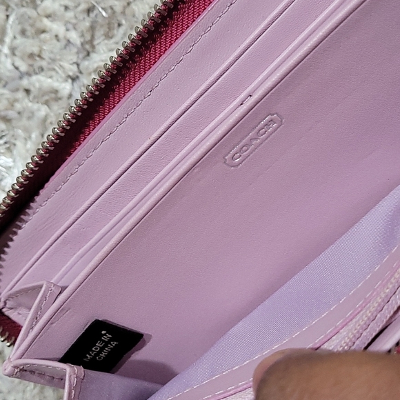 Coach Long Zip Around Wallet In Signature Canvas - Picture 15 of 16